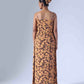 SPRING BROWN LONG SLIP DRESS