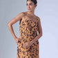 SPRING BROWN LONG SLIP DRESS