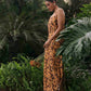 SPRING BROWN LONG SLIP DRESS