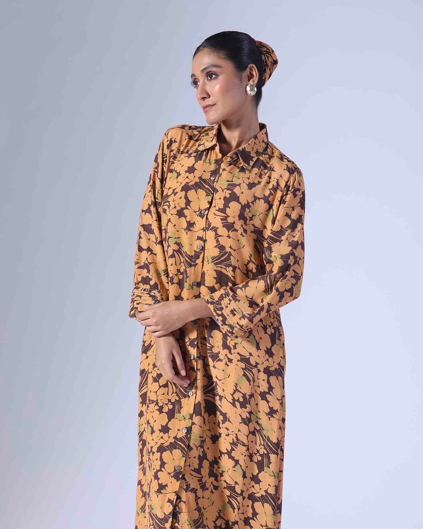 SPRING BROWN LONG DRESS