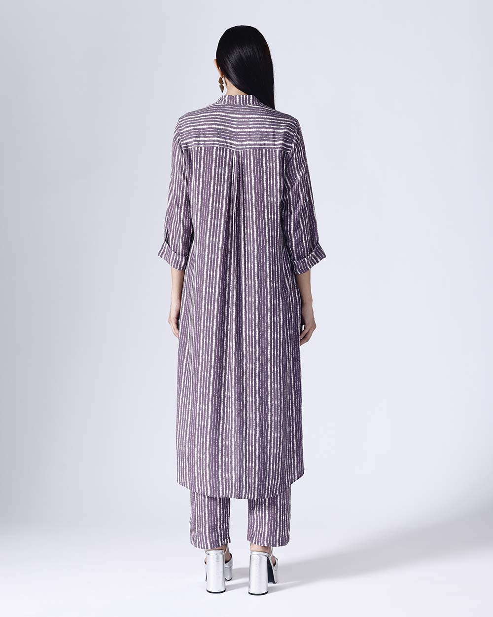 SHIBORI PLUM LONG COORDINATED SET